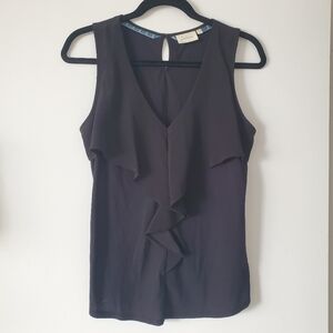 Anthropologie Deletta Black Flutter V Tank
